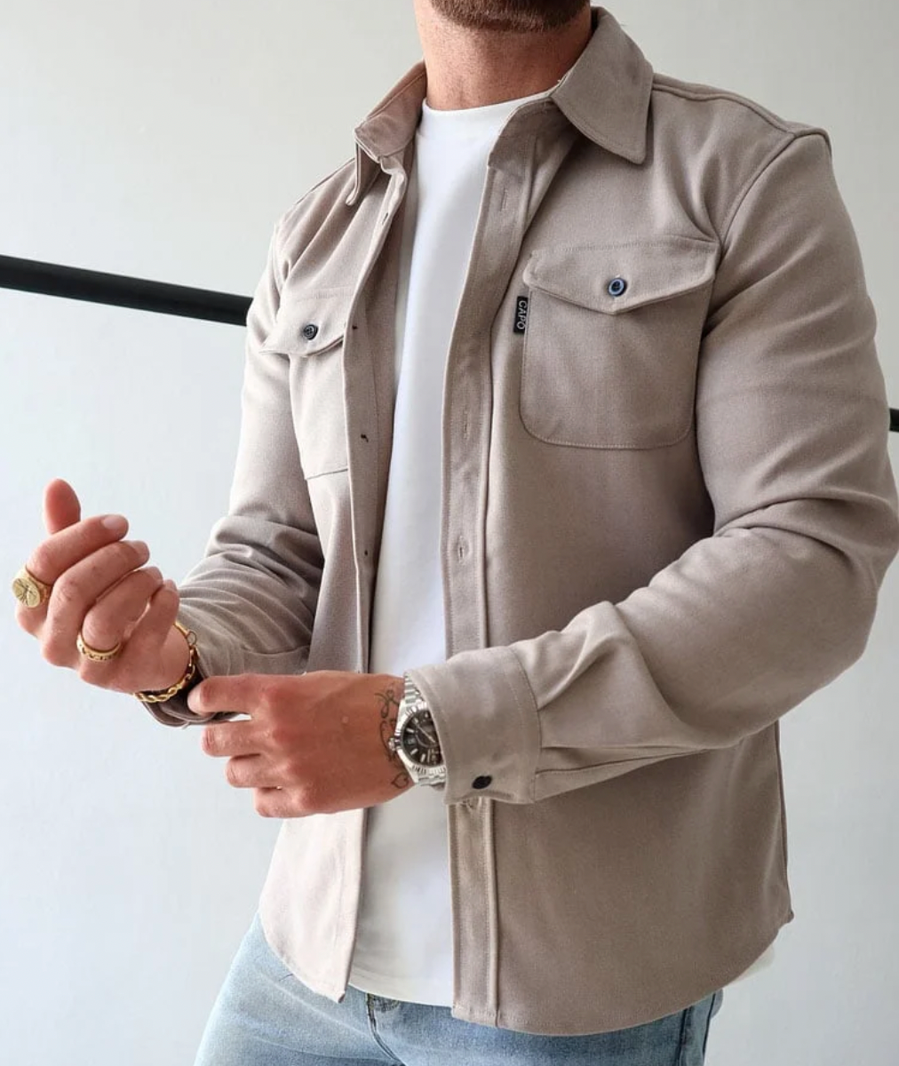 BAPTISTE - surchemise boutonnée deux poches poitrine pour homme
