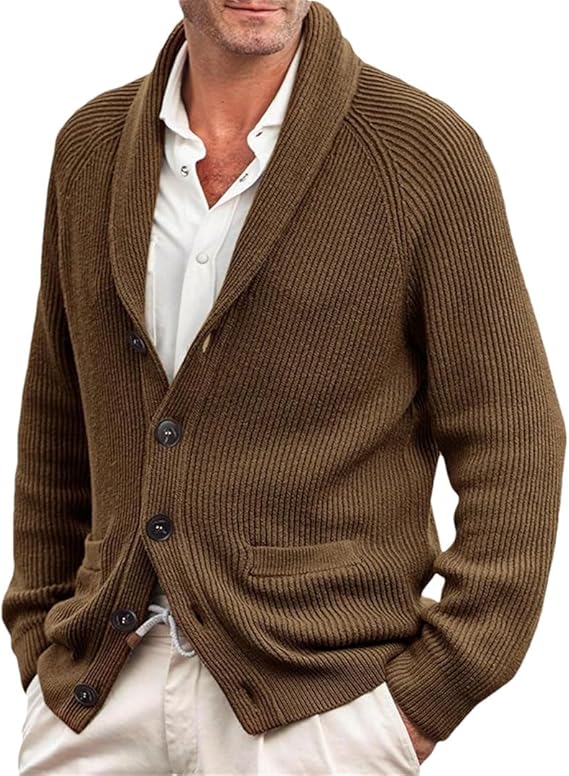 XAVIER - gilet boutonné col châle pour homme