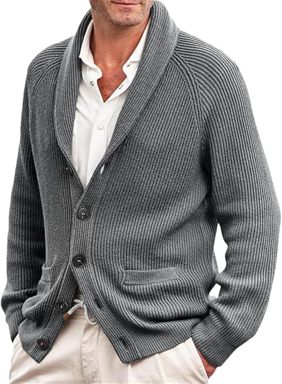 XAVIER - gilet boutonné col châle pour homme