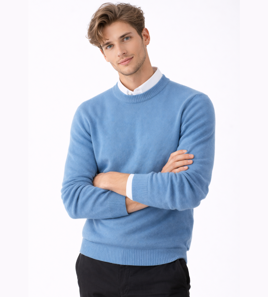 PAUL - pull col rond fine maille pour homme