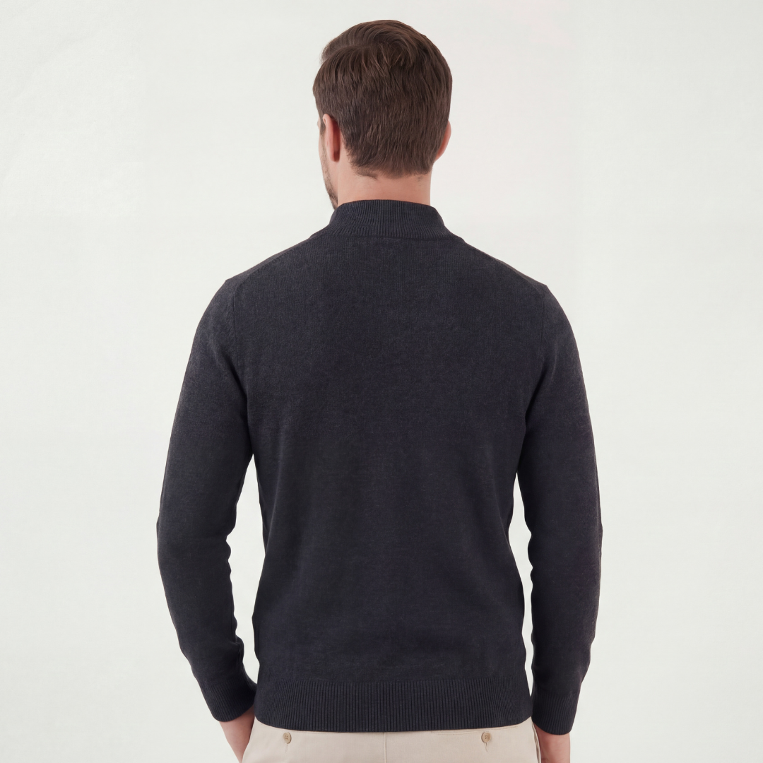 DENIS - pull demi-zip col montant pour homme
