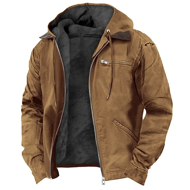 AMAURY - veste en suède à capuchon pour homme