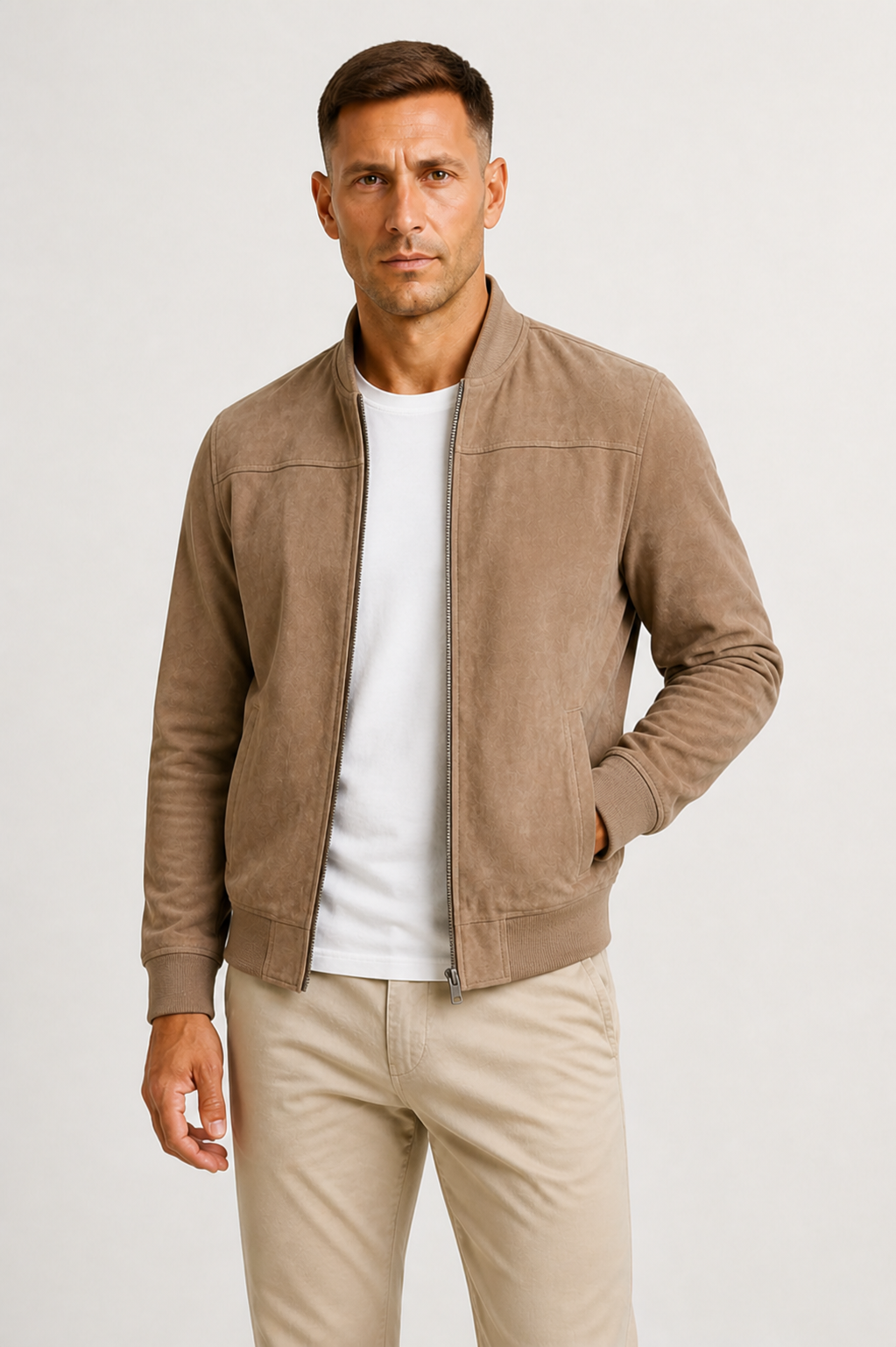 FIRMIN - bomber slim fit façon suède pour homme