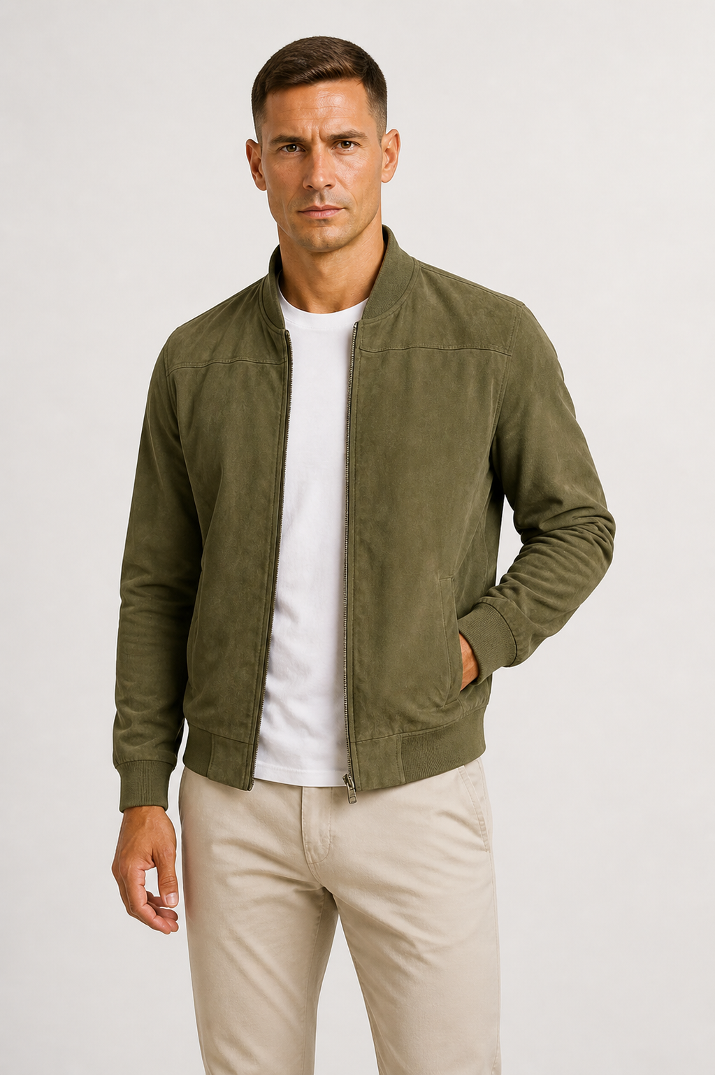 FIRMIN - bomber slim fit façon suède pour homme
