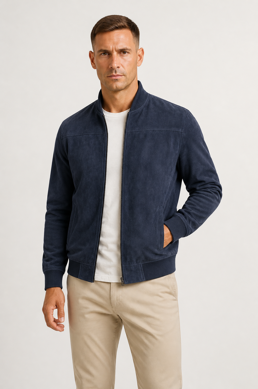FIRMIN - bomber slim fit façon suède pour homme