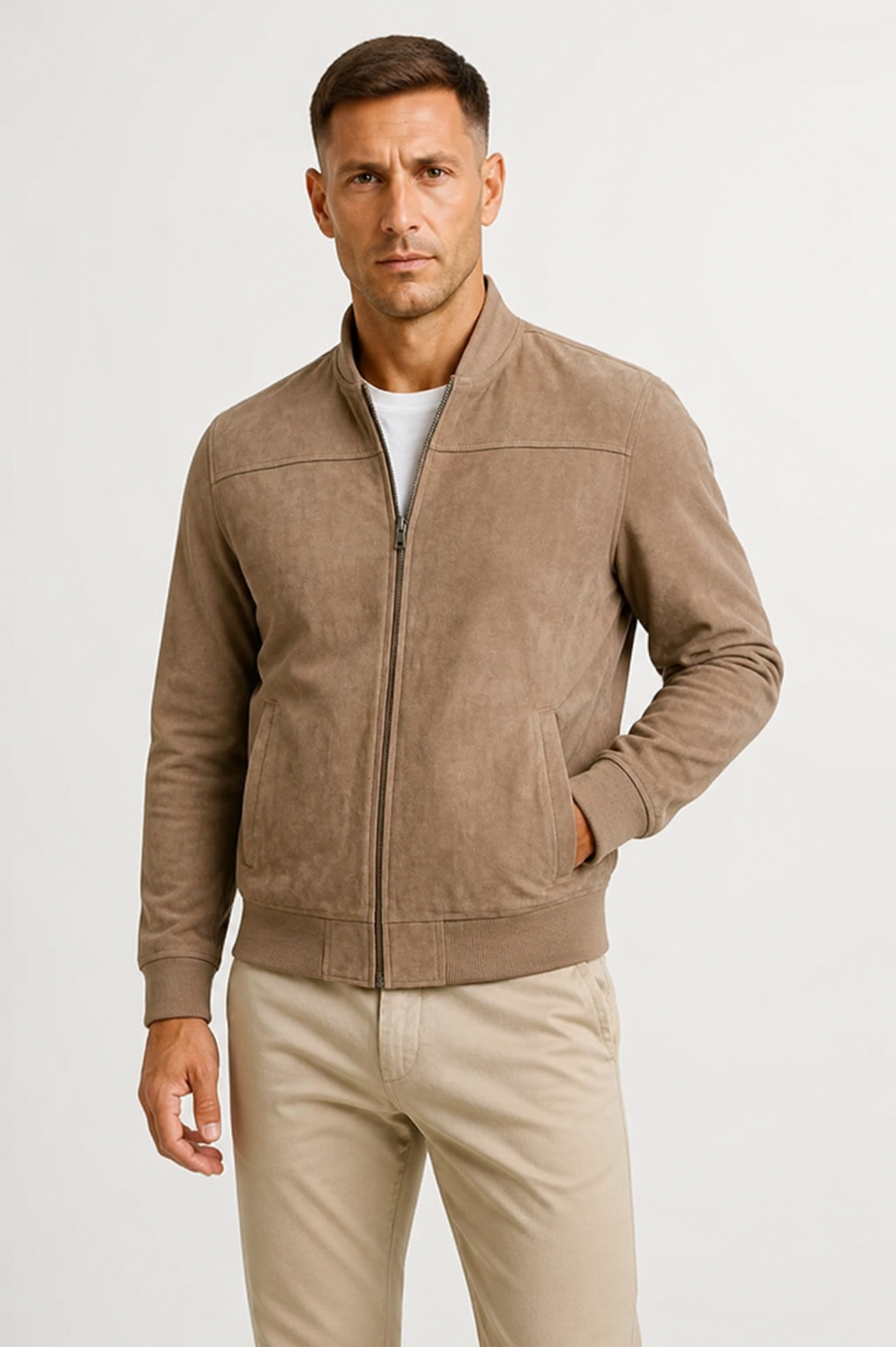 FIRMIN - bomber slim fit façon suède pour homme