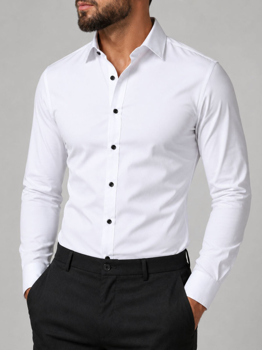 HECTOR - chemise stretch boutons contrastés pour homme