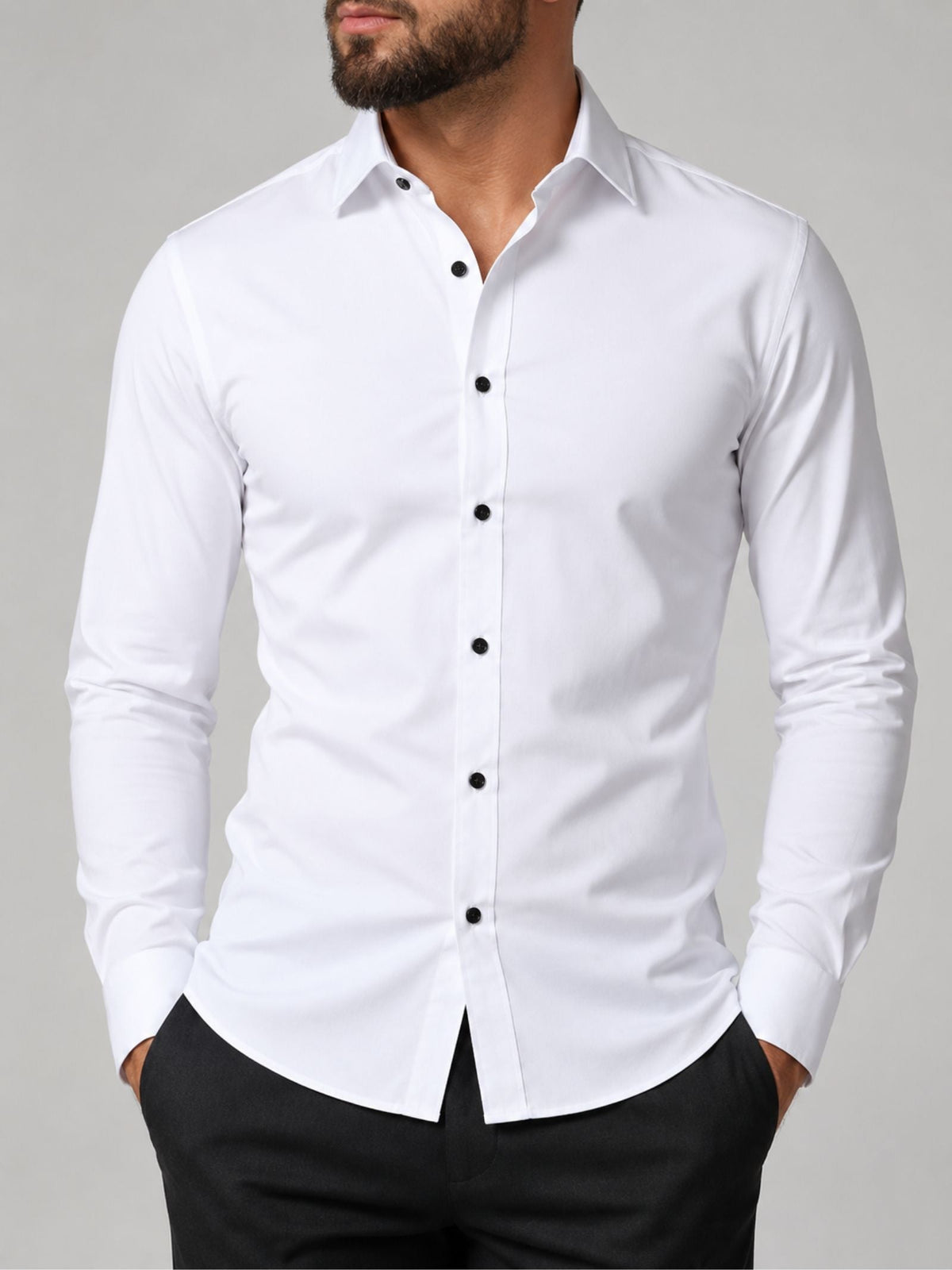 HECTOR - chemise stretch boutons contrastés pour homme