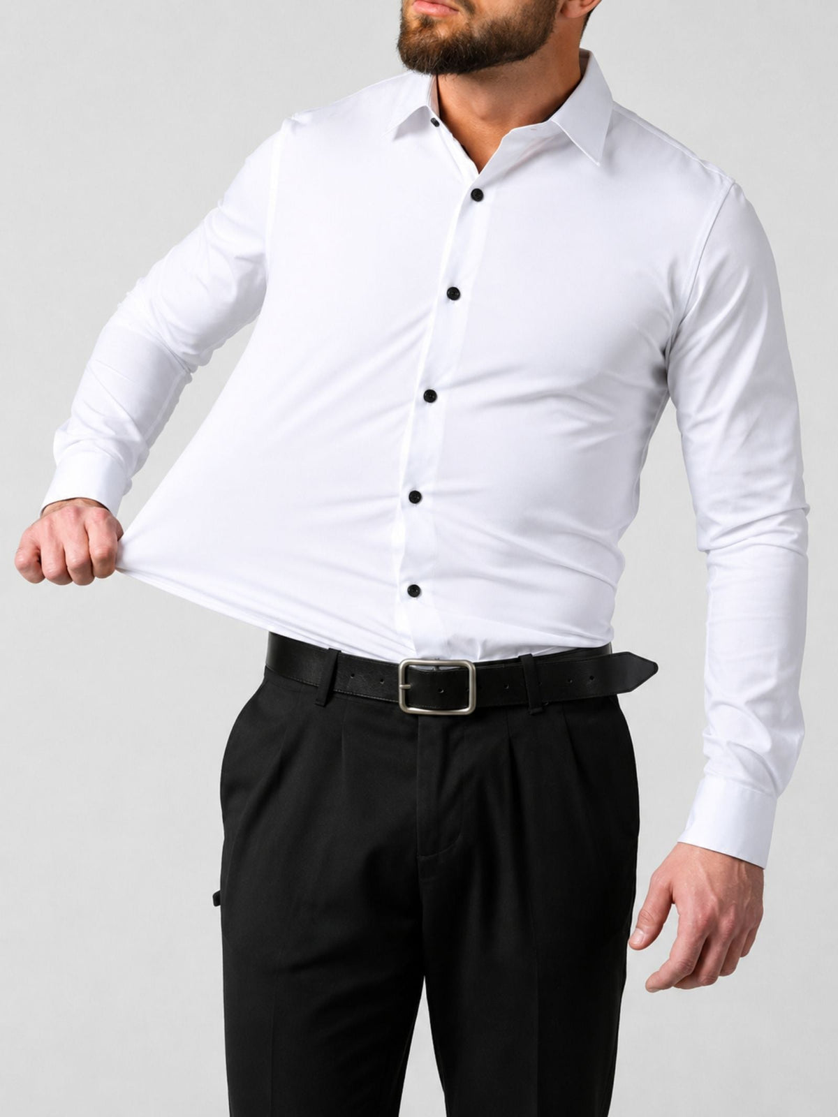 HECTOR - chemise stretch boutons contrastés pour homme