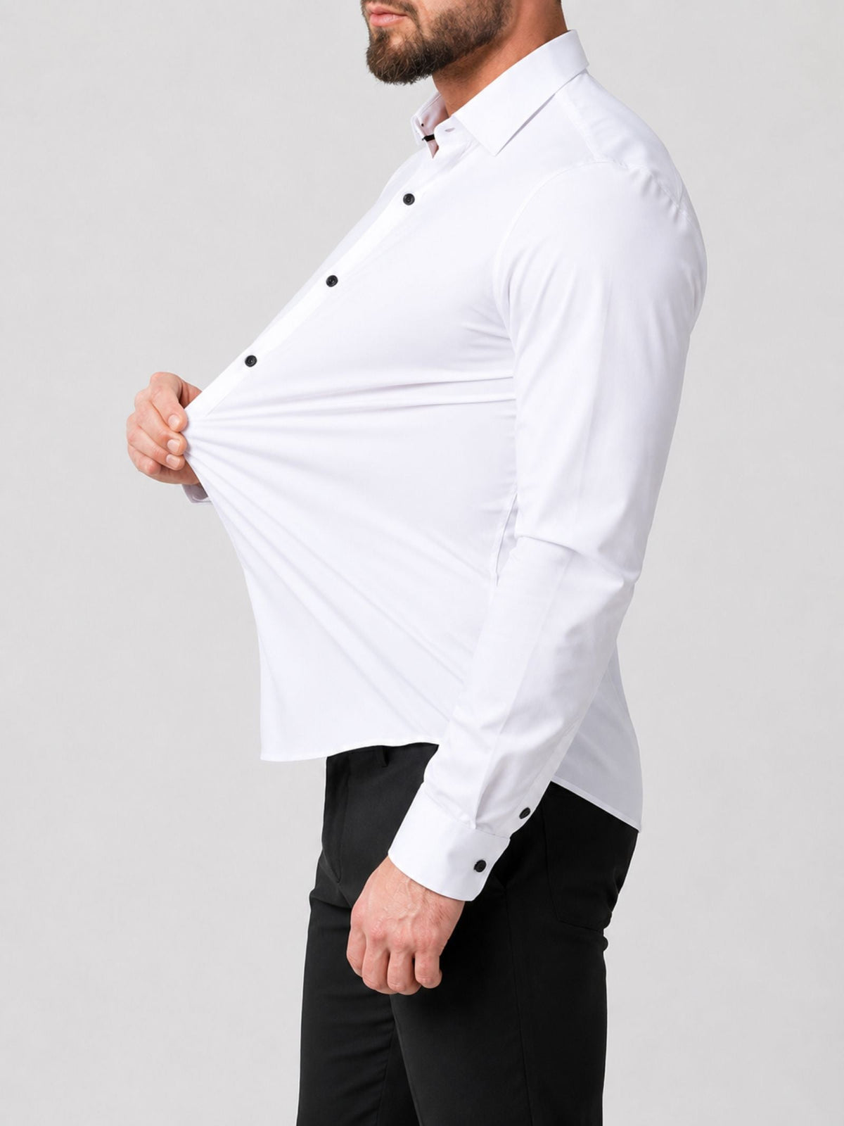 HECTOR - chemise stretch boutons contrastés pour homme