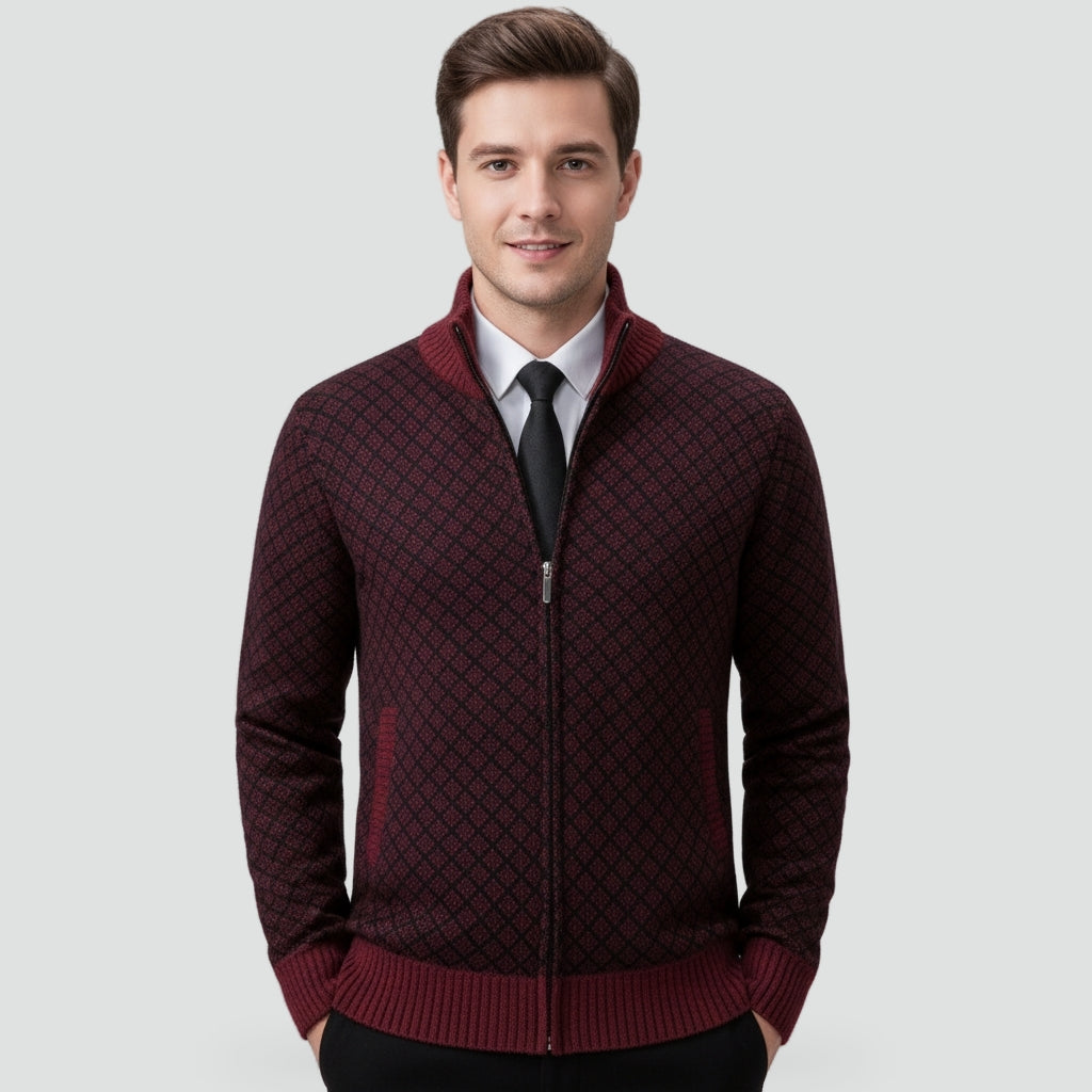 RÉMI - gilet zippé motif géométrique pour homme