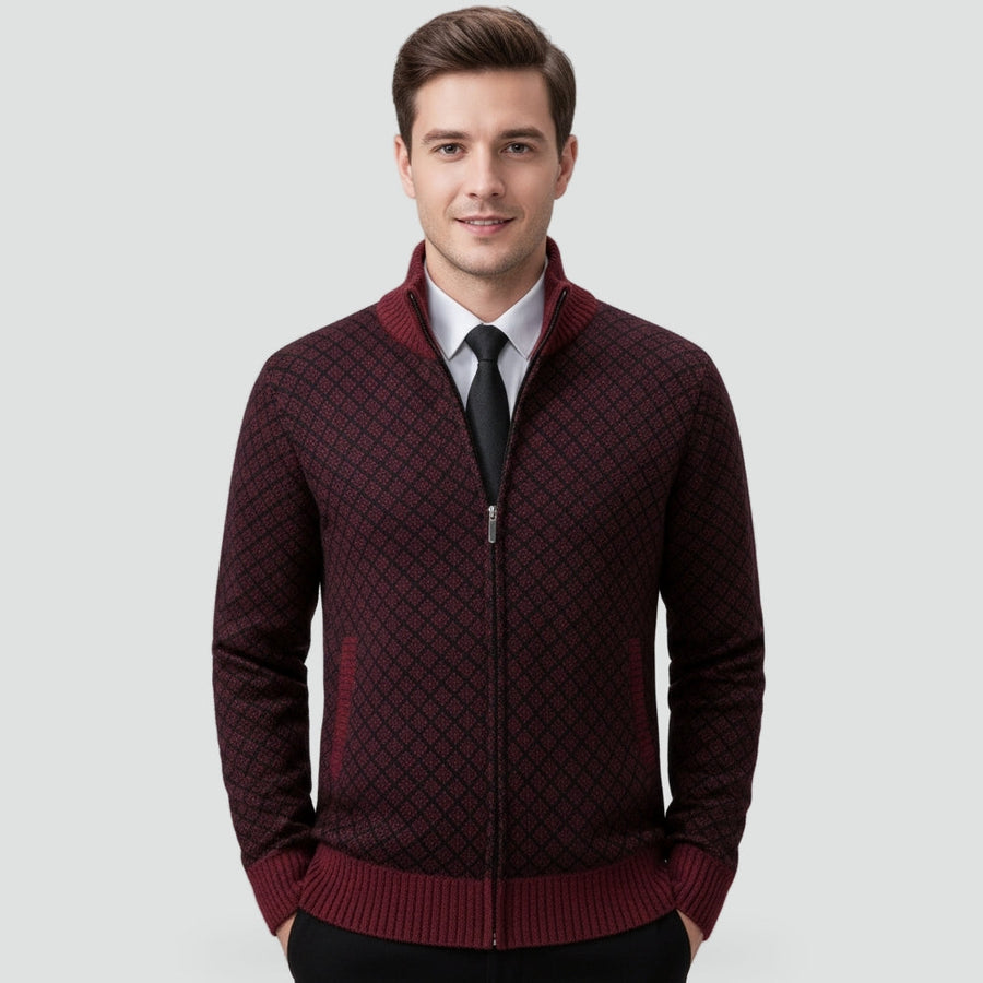 RÉMI - gilet zippé motif géométrique pour homme