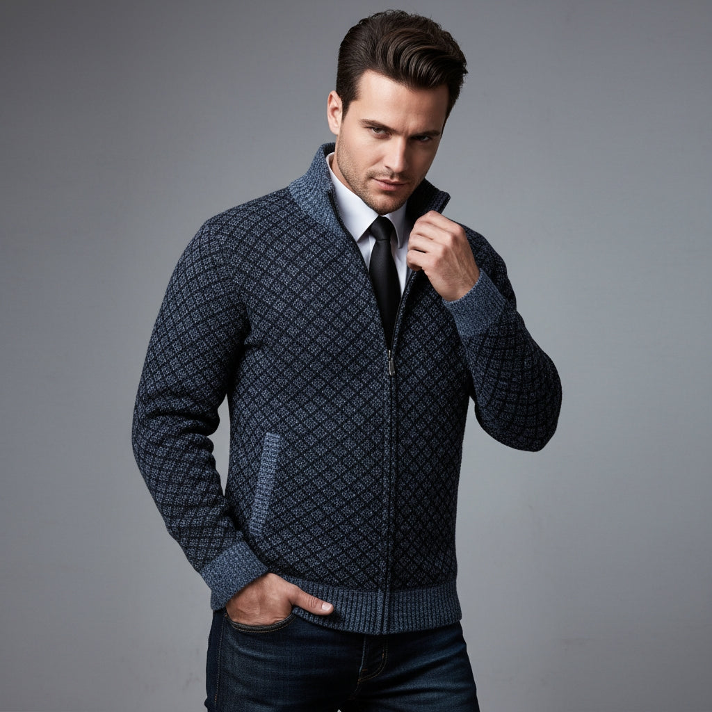 RÉMI - gilet zippé motif géométrique pour homme