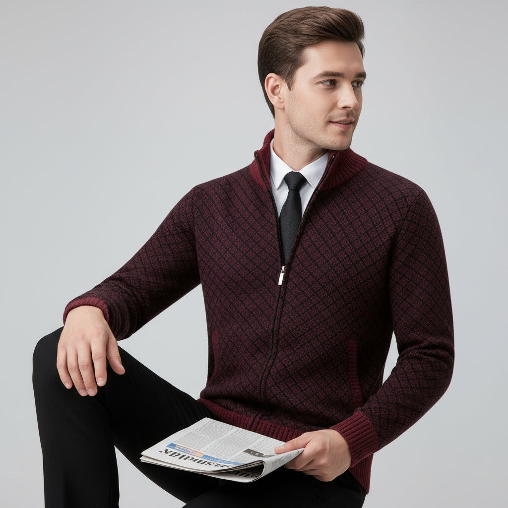 RÉMI - gilet zippé motif géométrique pour homme