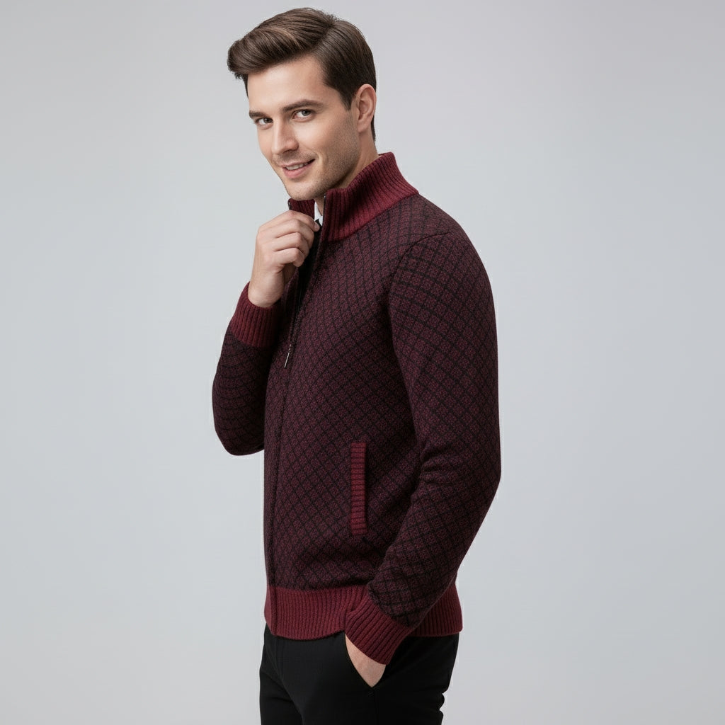 RÉMI - gilet zippé motif géométrique pour homme