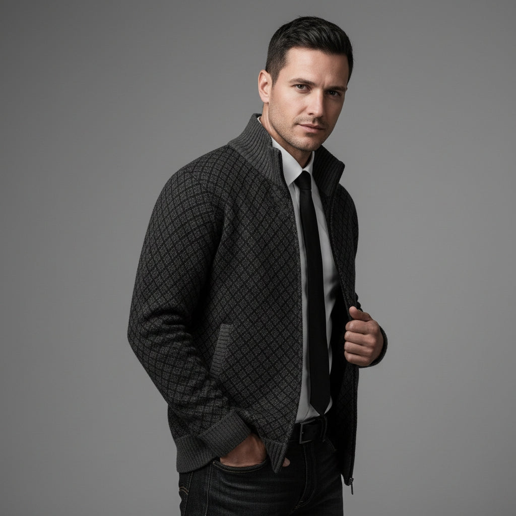 RÉMI - gilet zippé motif géométrique pour homme