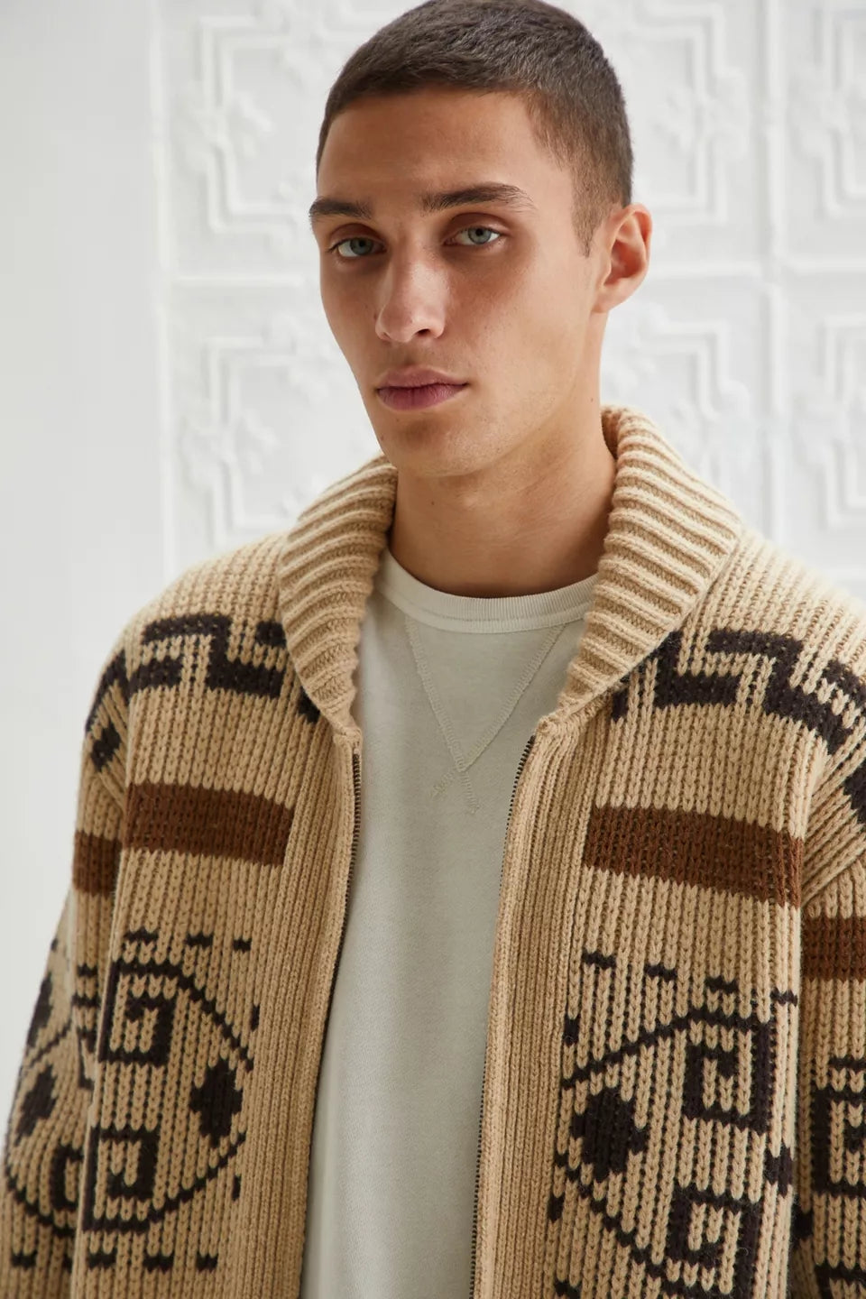 VINCENT - gilet jacquard col châle pour homme