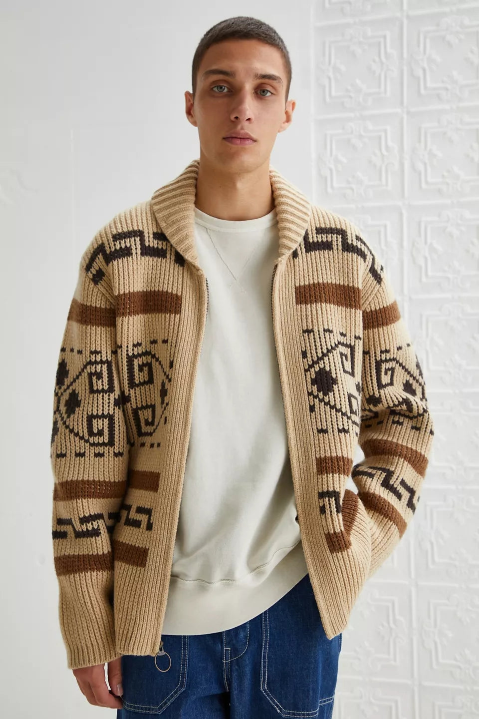 VINCENT - gilet jacquard col châle pour homme