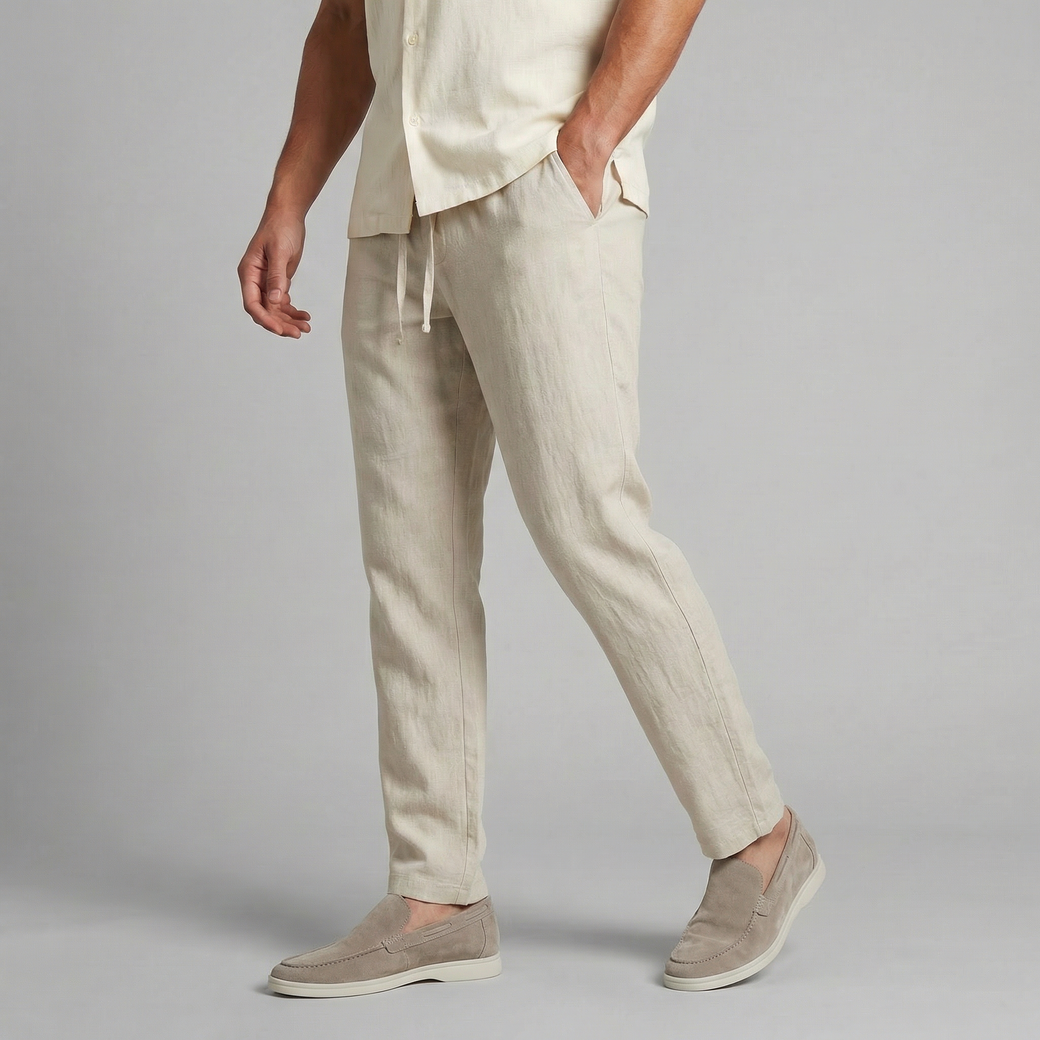 LAURENT - pantalon en lin coupe large pour homme
