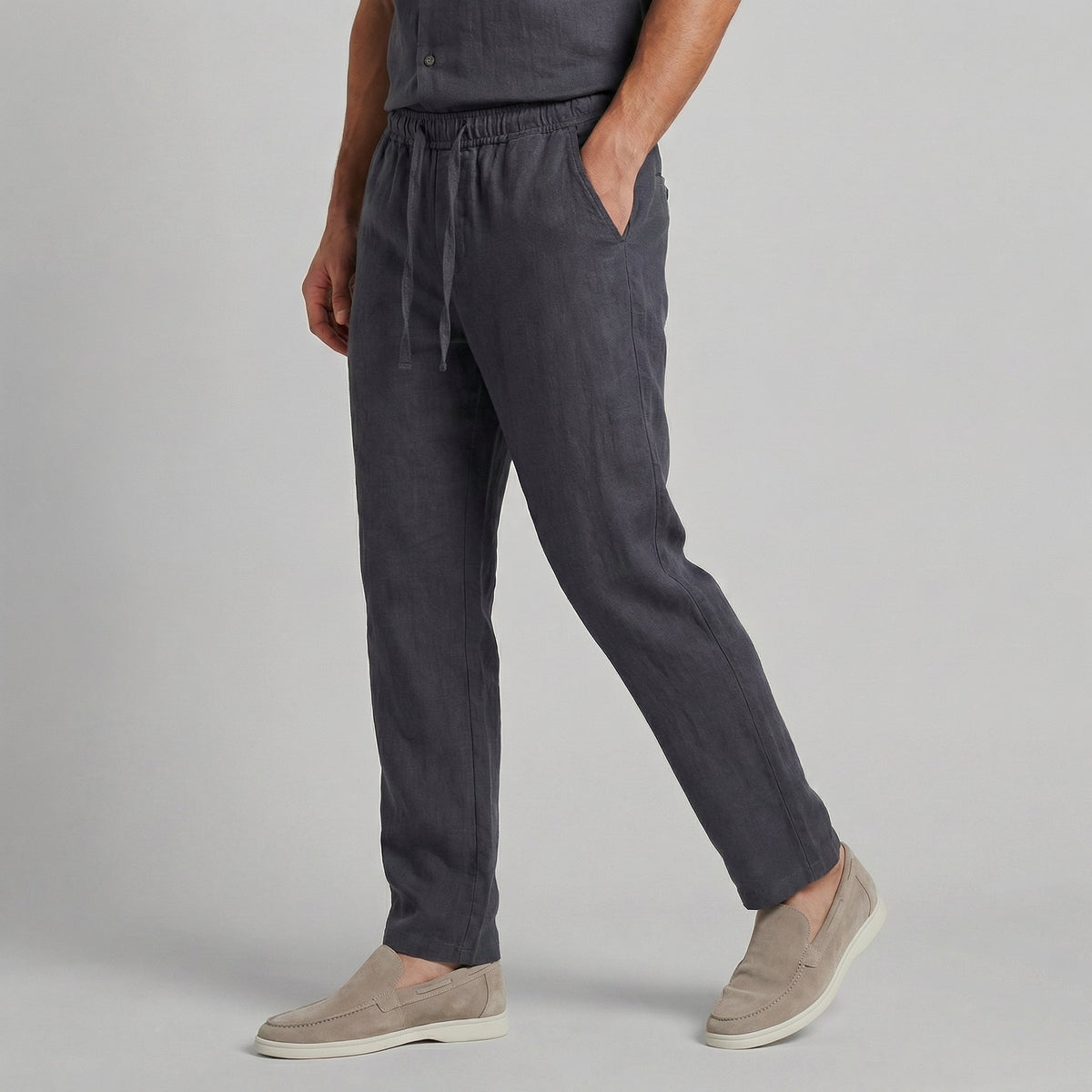 LAURENT - pantalon en lin coupe large pour homme