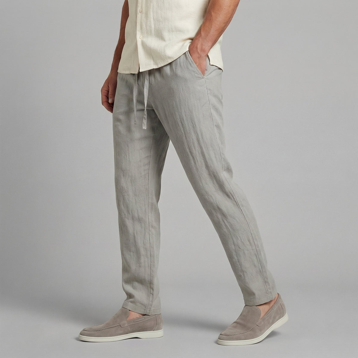 LAURENT - pantalon en lin coupe large pour homme