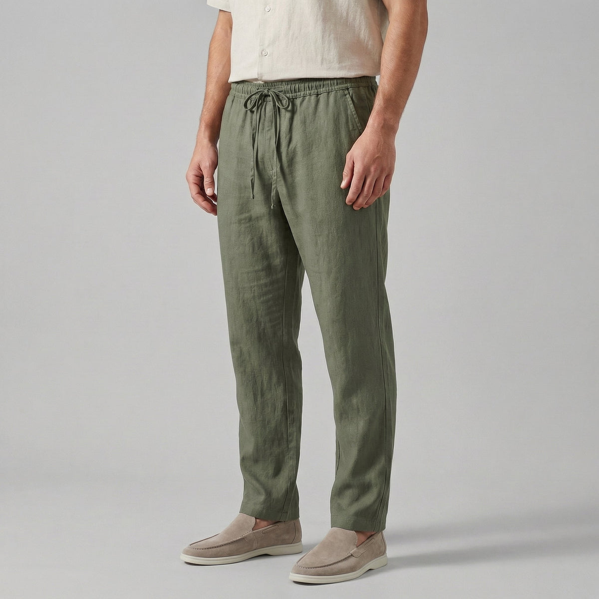 LAURENT - pantalon en lin coupe large pour homme