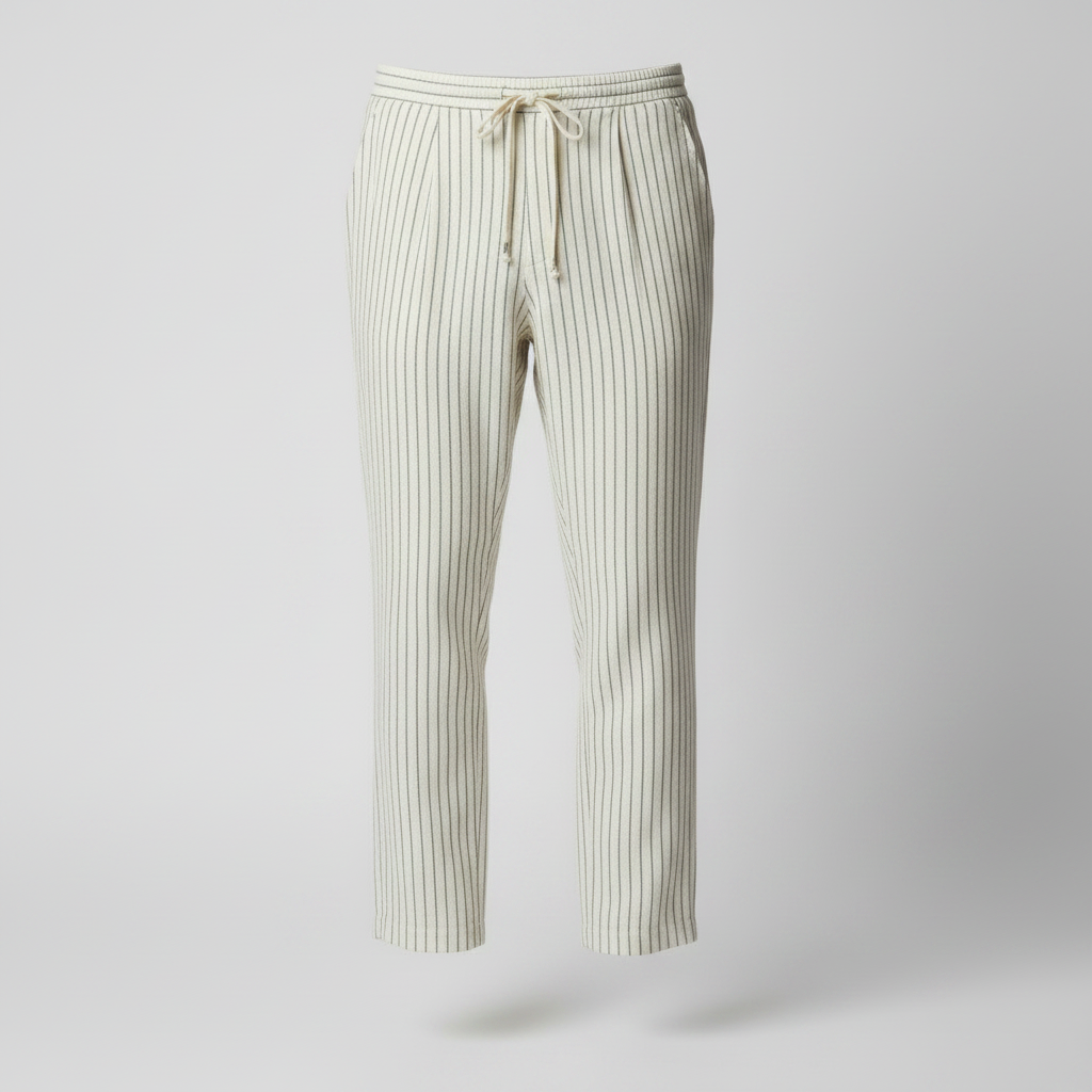 JULIEN - pantalon en lin rayé taille élastique pour homme