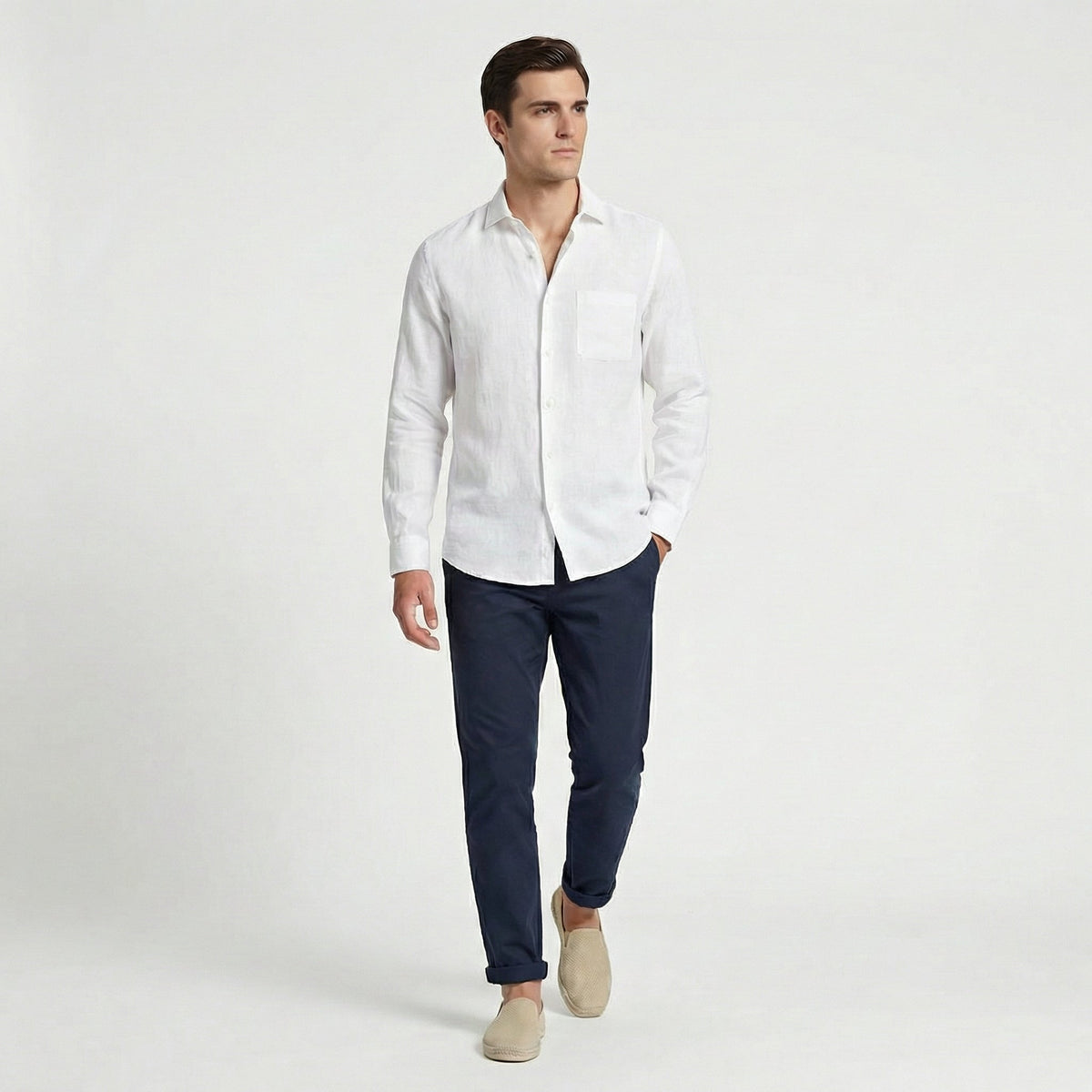 MARIUS - chemise en lin poche poitrine pour homme