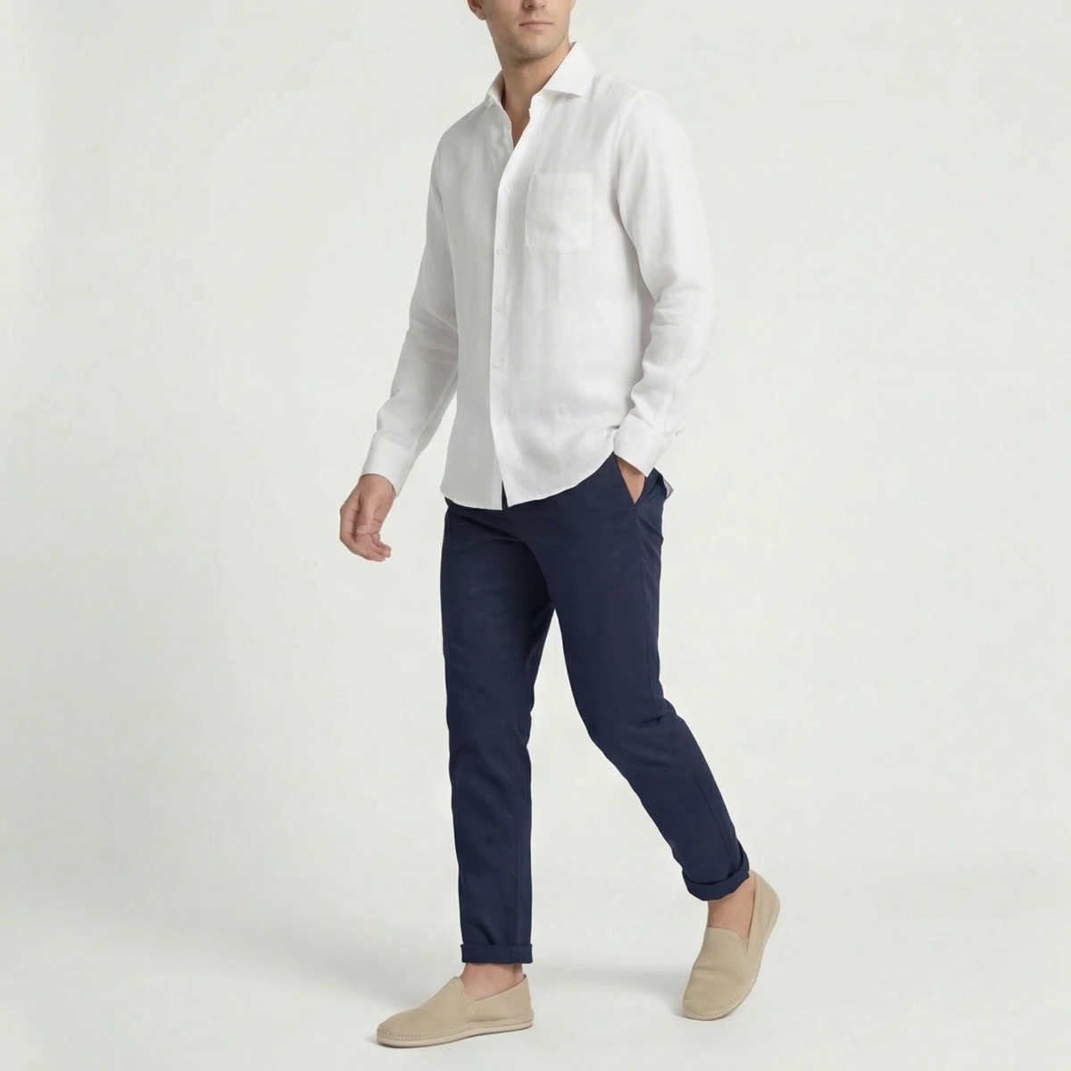 MARIUS - chemise en lin poche poitrine pour homme