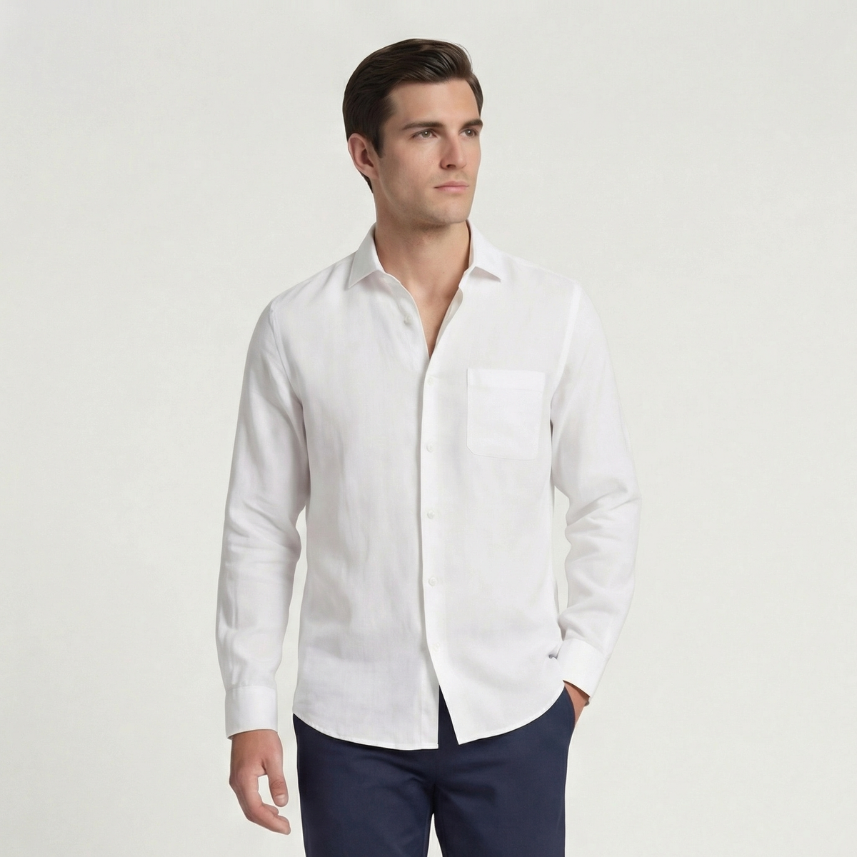 MARIUS - chemise en lin poche poitrine pour homme