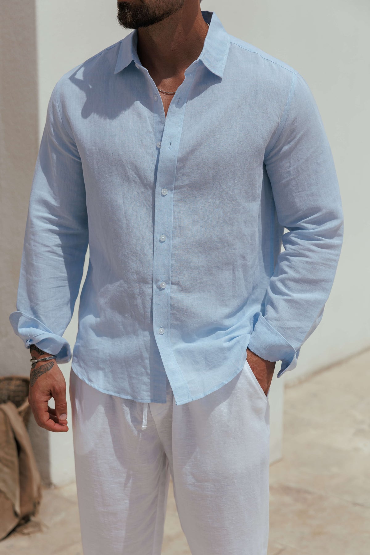 CLÉMENT - chemise en lin manches longues pour homme
