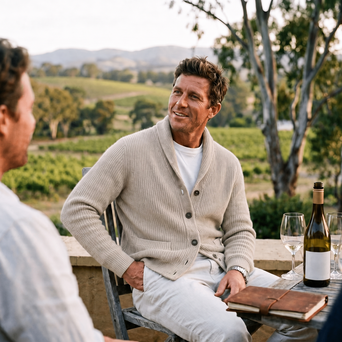 Cardigan Col Châle Coton homme - vue 2