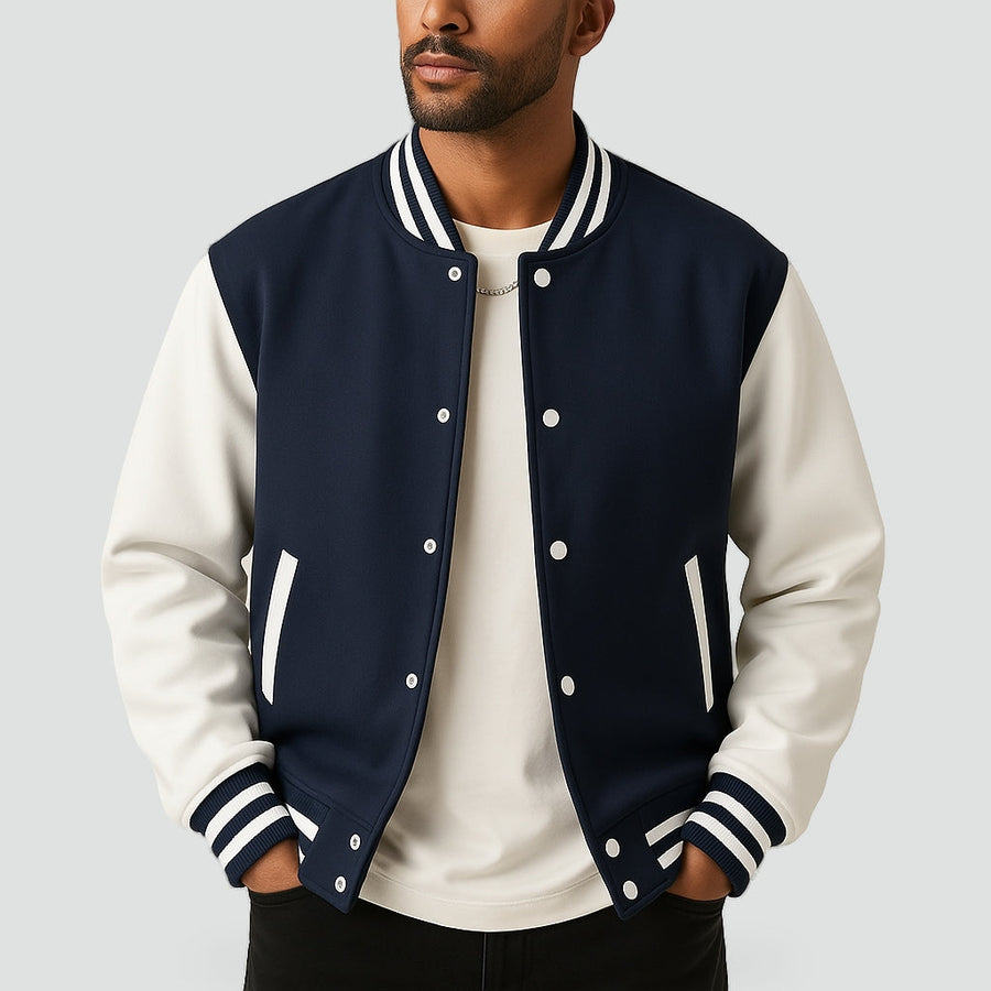 HUBERT - baseball-jacket à bords côtelés pour homme