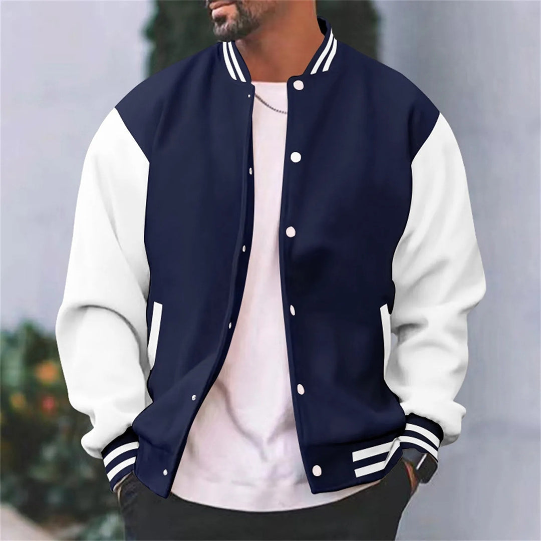 HUBERT - baseball-jacket à bords côtelés pour homme