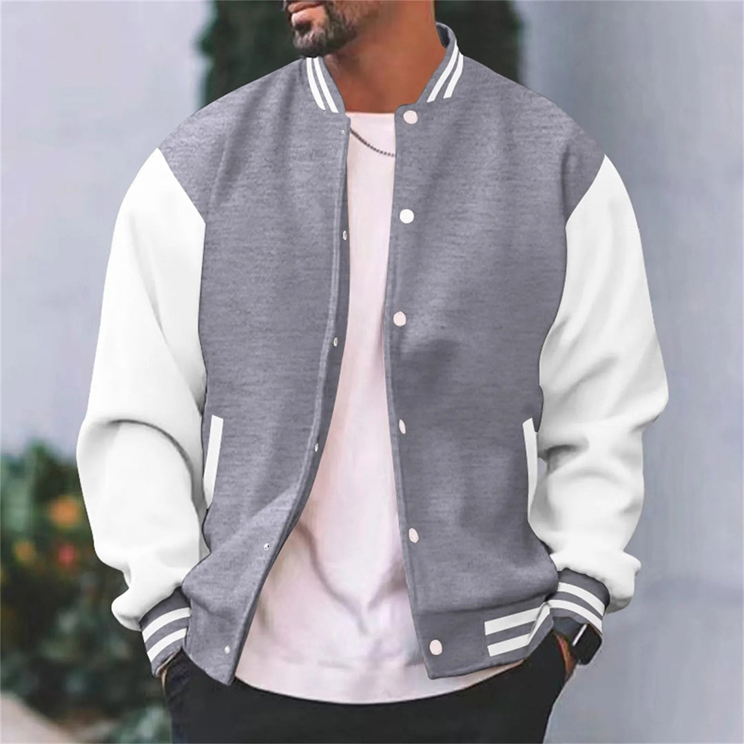 HUBERT - baseball-jacket à bords côtelés pour homme