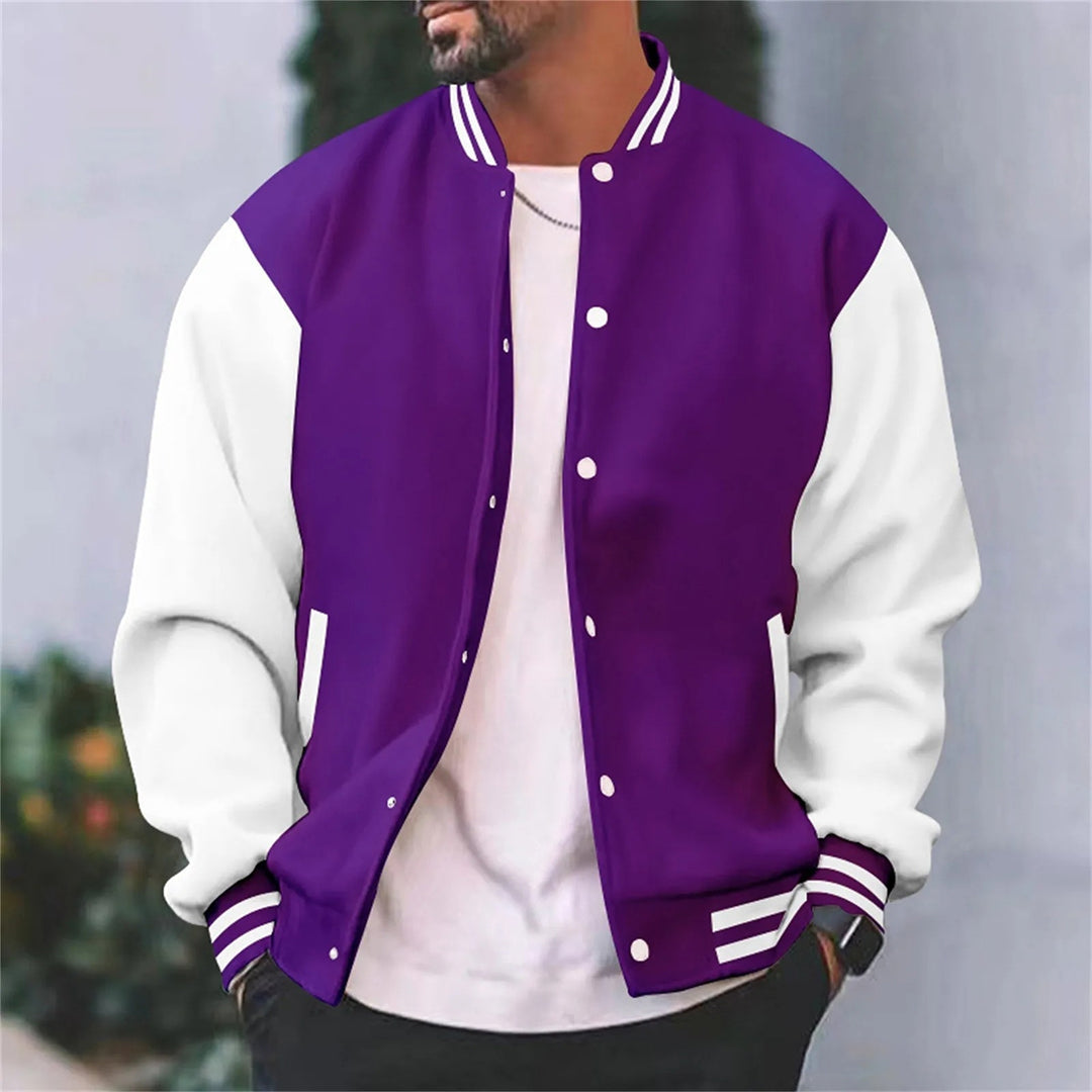 HUBERT - baseball-jacket à bords côtelés pour homme