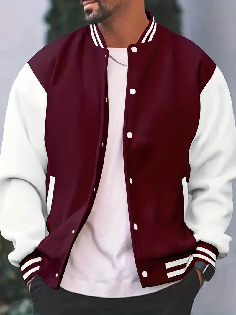 HUBERT - baseball-jacket à bords côtelés pour homme
