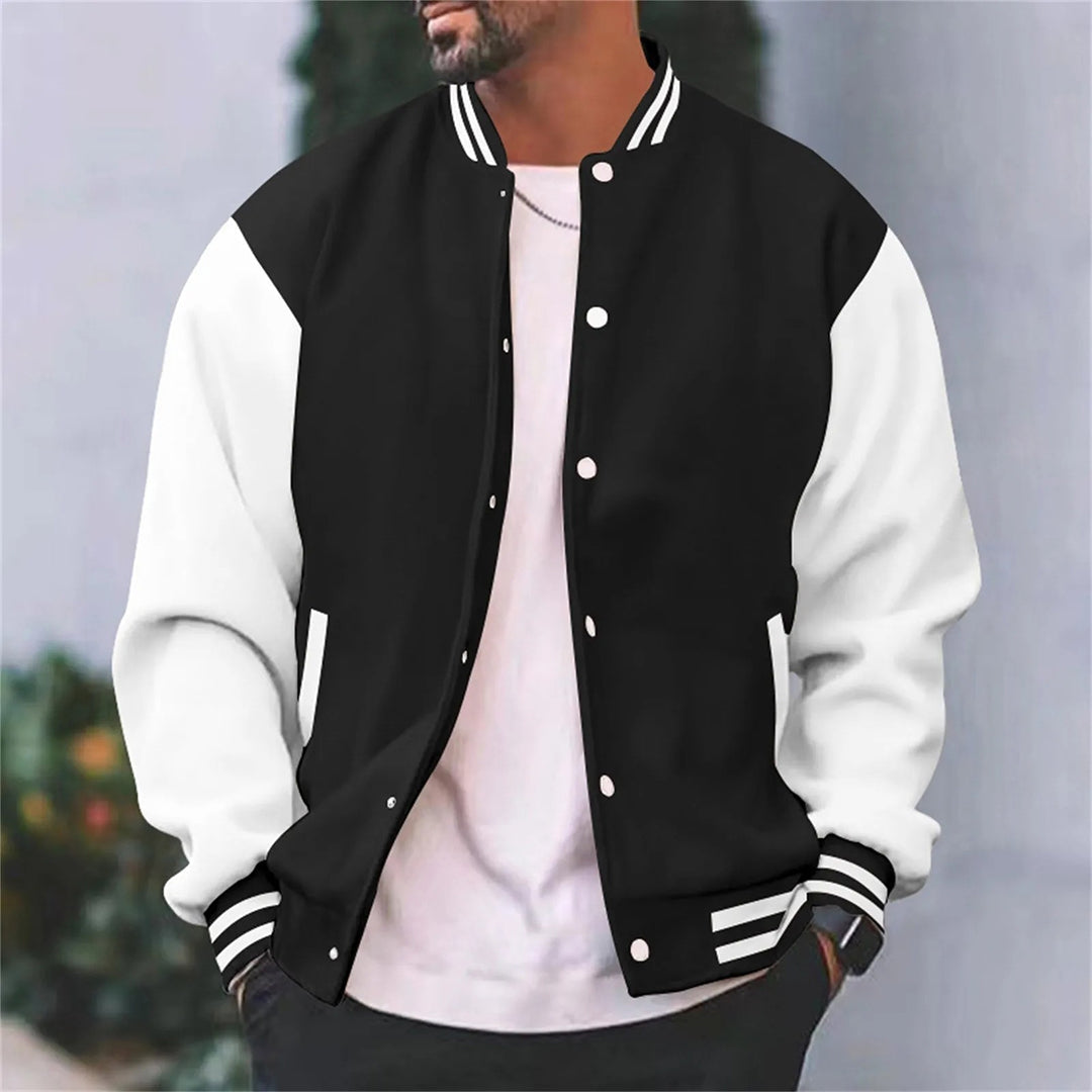HUBERT - baseball-jacket à bords côtelés pour homme