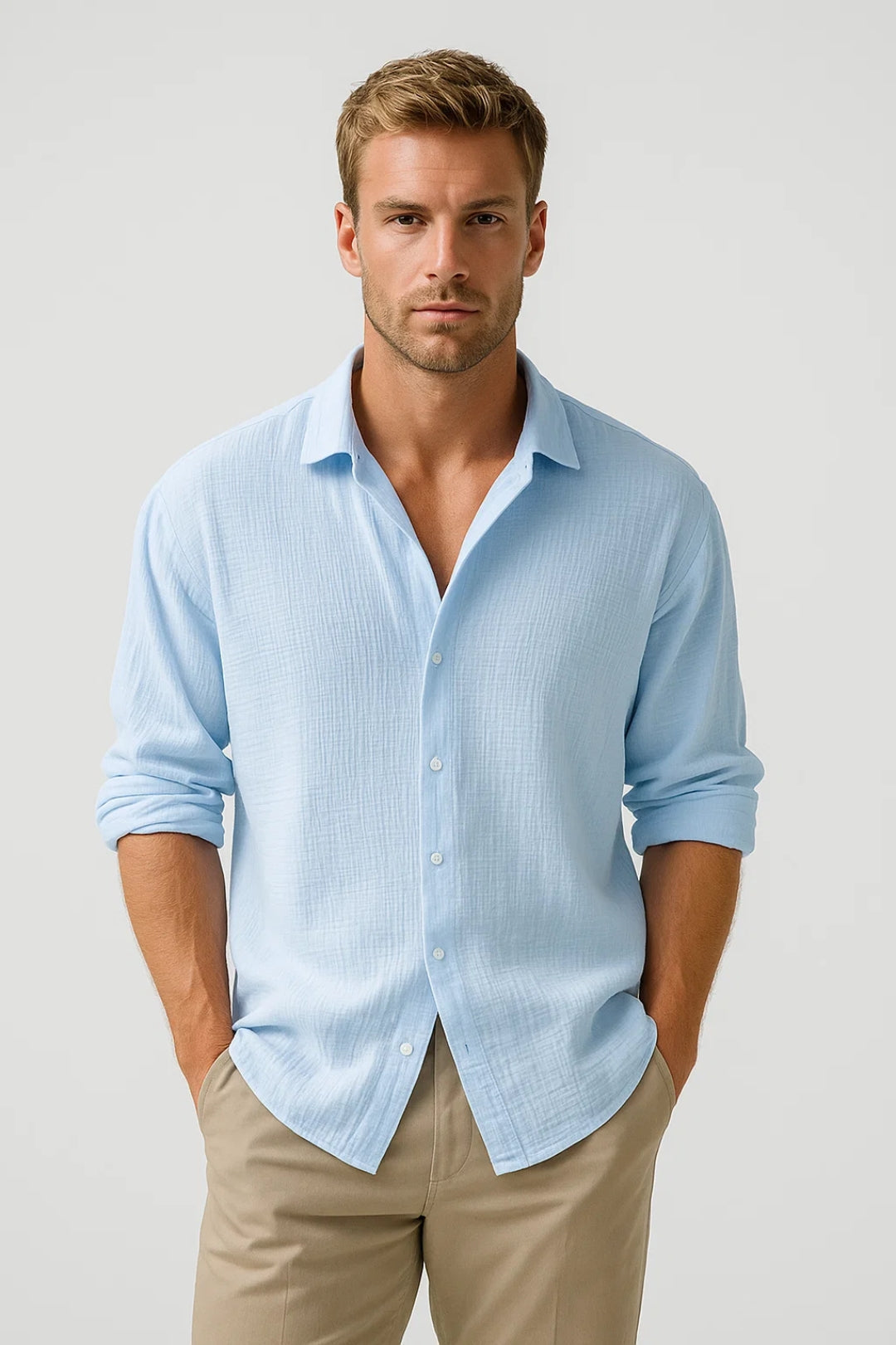ÉTIENNE - chemise col classique manches longues pour homme
