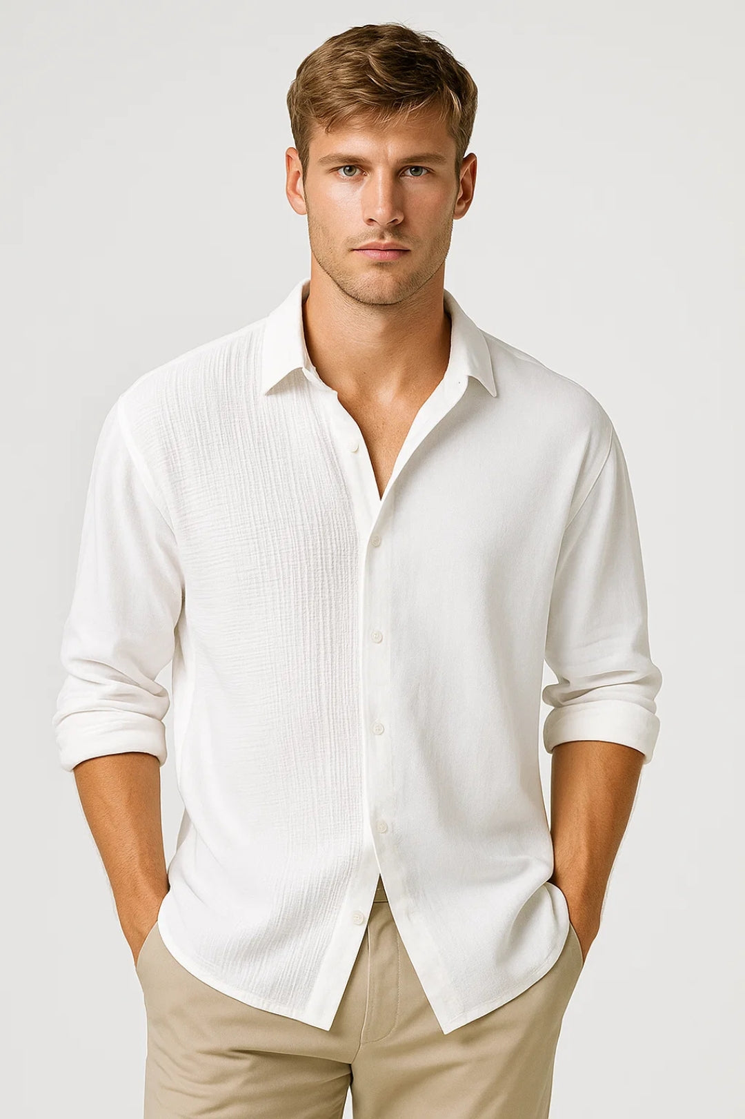 ÉTIENNE - chemise col classique manches longues pour homme