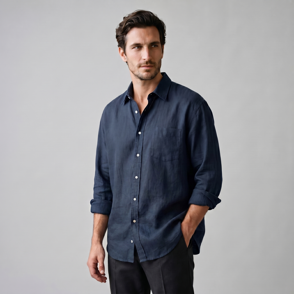 BASTIEN - chemise oversized col pointe pour homme