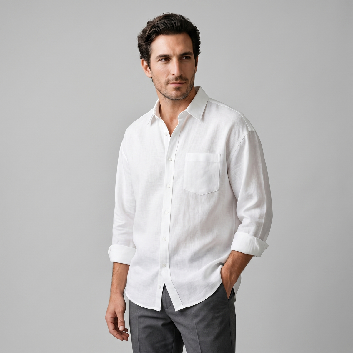 BASTIEN - chemise oversized col pointe pour homme