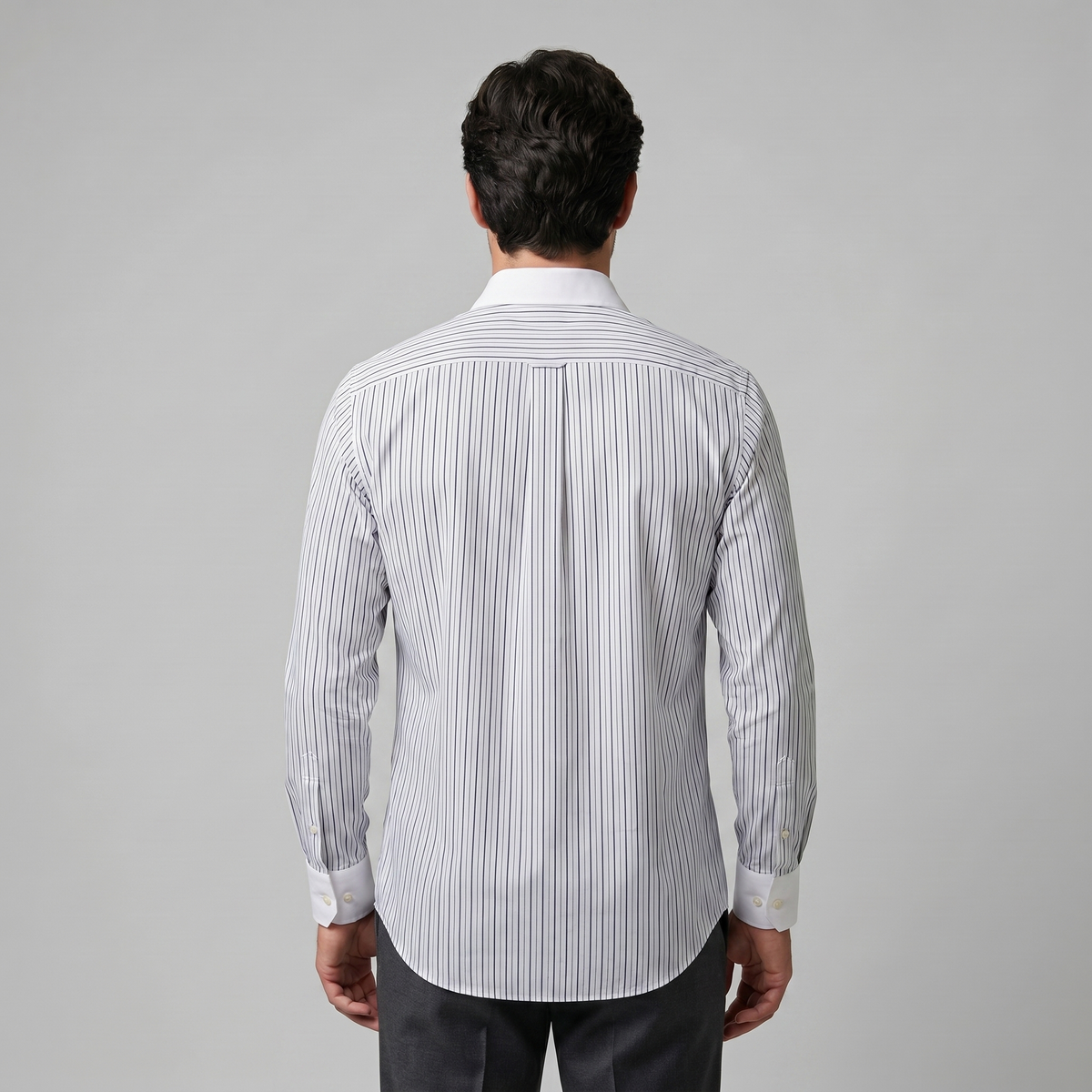 VALENTIN - chemise rayée col italien pour homme