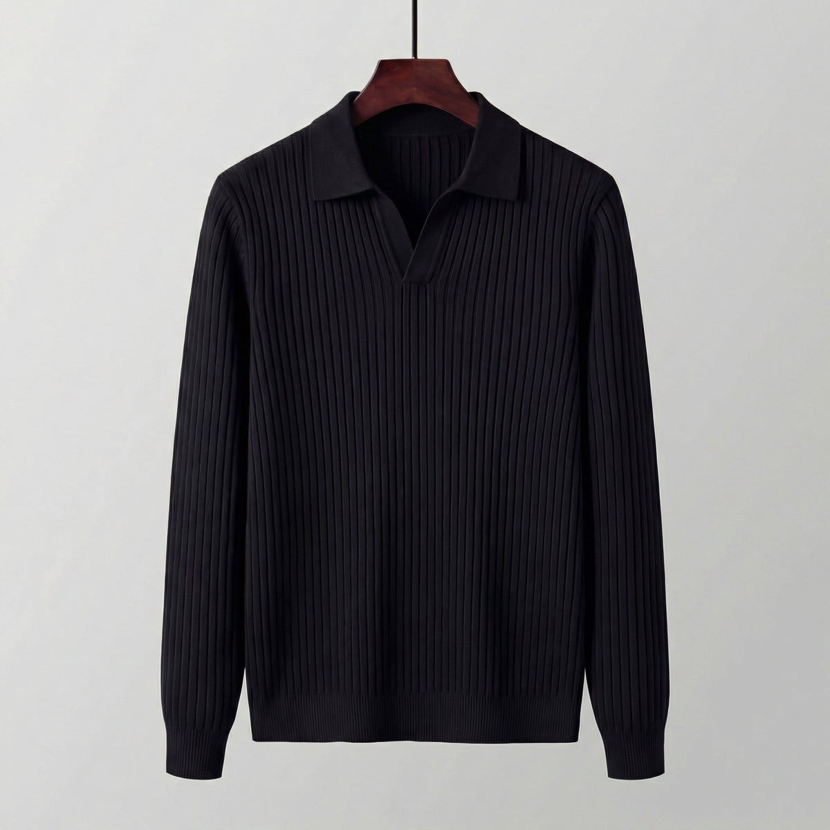 ALEXANDRE - polo col v manches longues pour homme