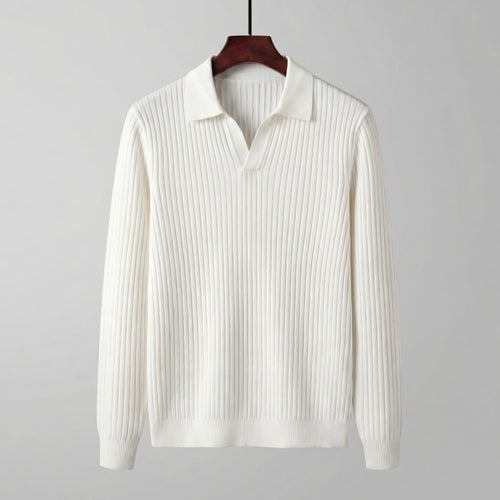 ALEXANDRE - polo col v manches longues pour homme