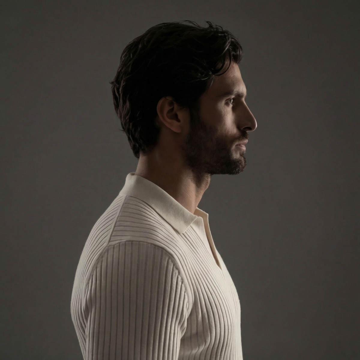 ALEXANDRE - polo col v manches longues pour homme