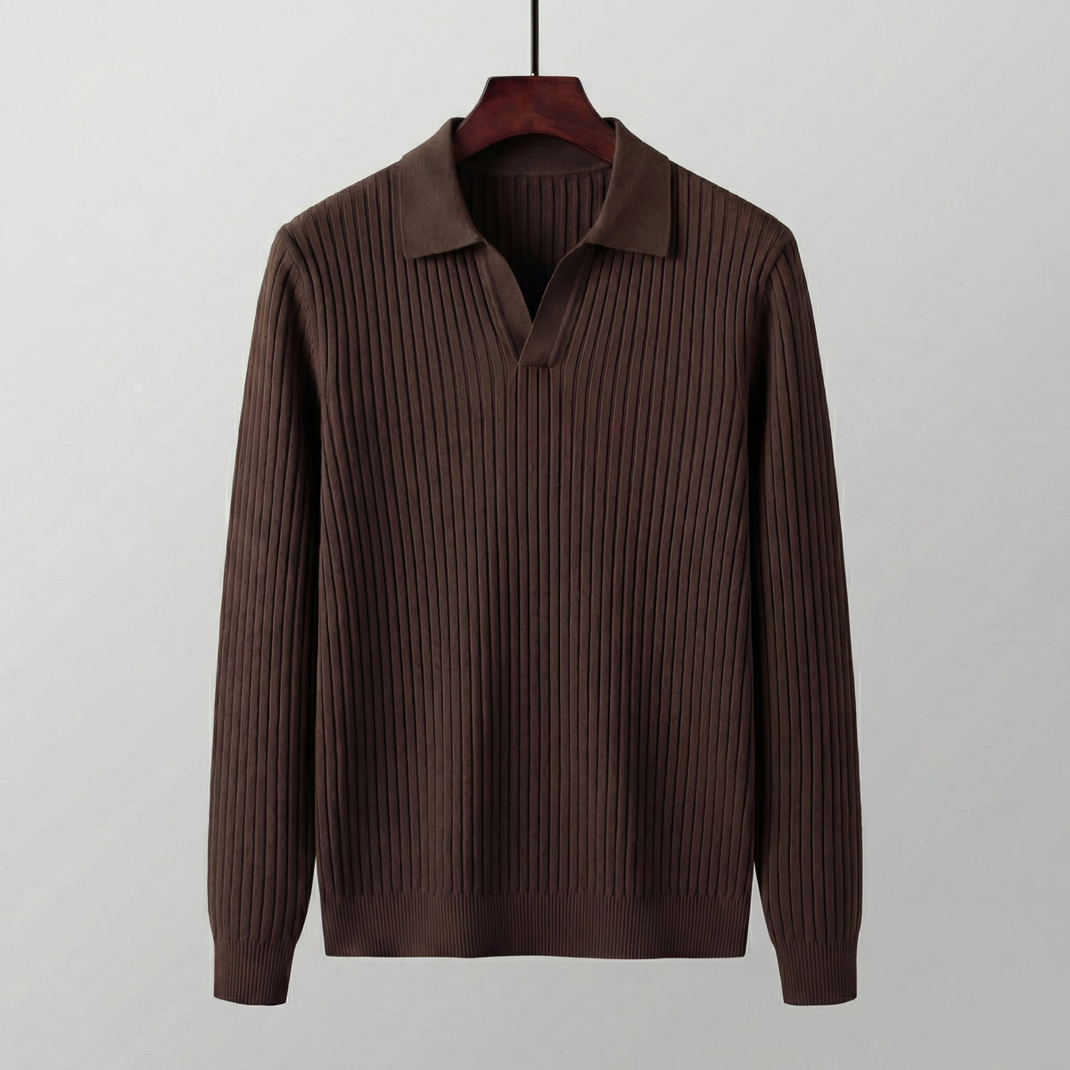 ALEXANDRE - polo col v manches longues pour homme