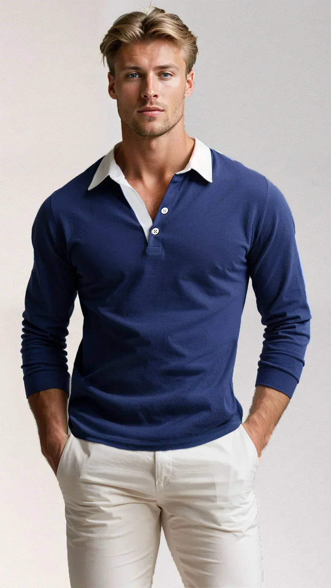 MAXIME - polo slim fit col contrasté pour homme