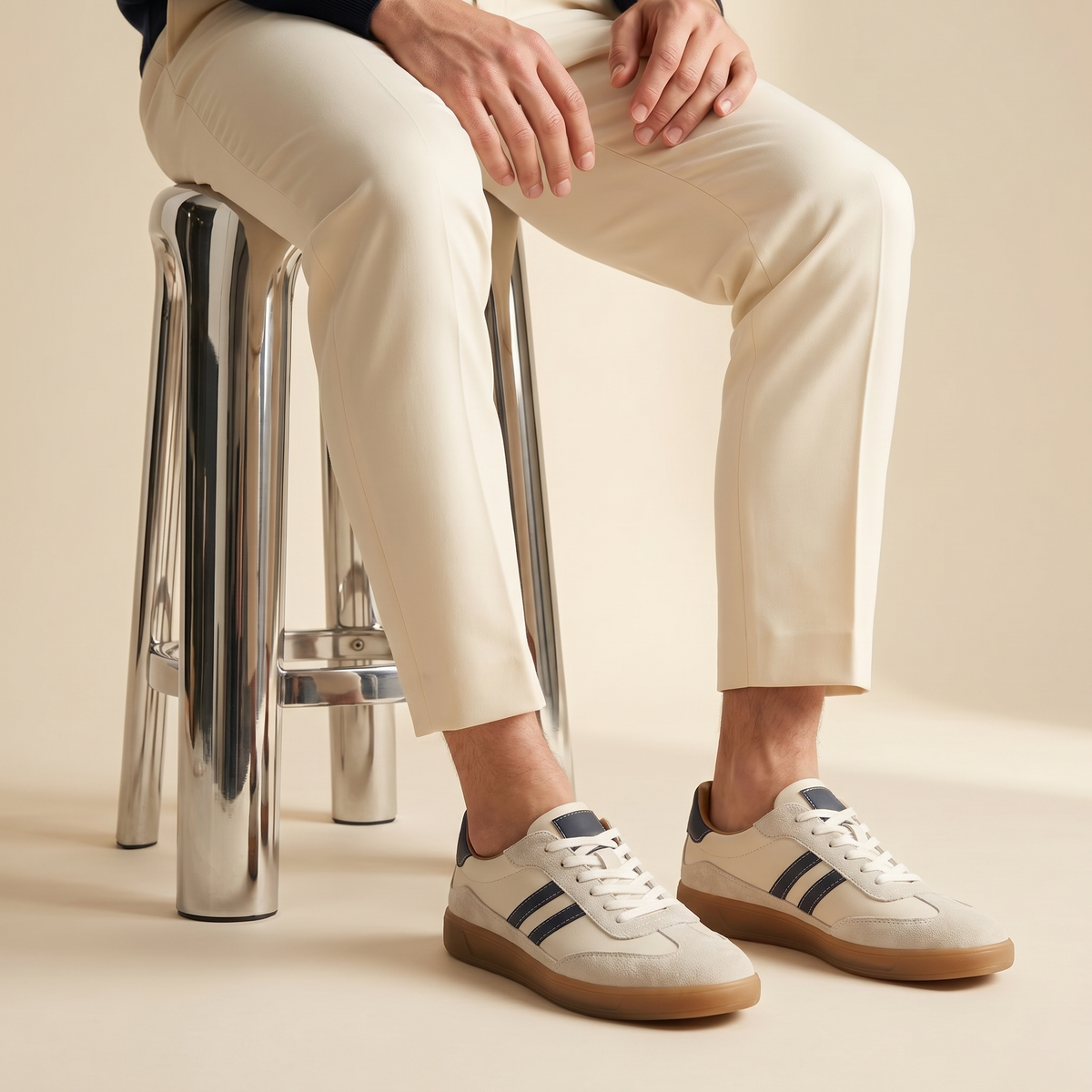 CORENTIN - sneakers rétro en cuir pour homme