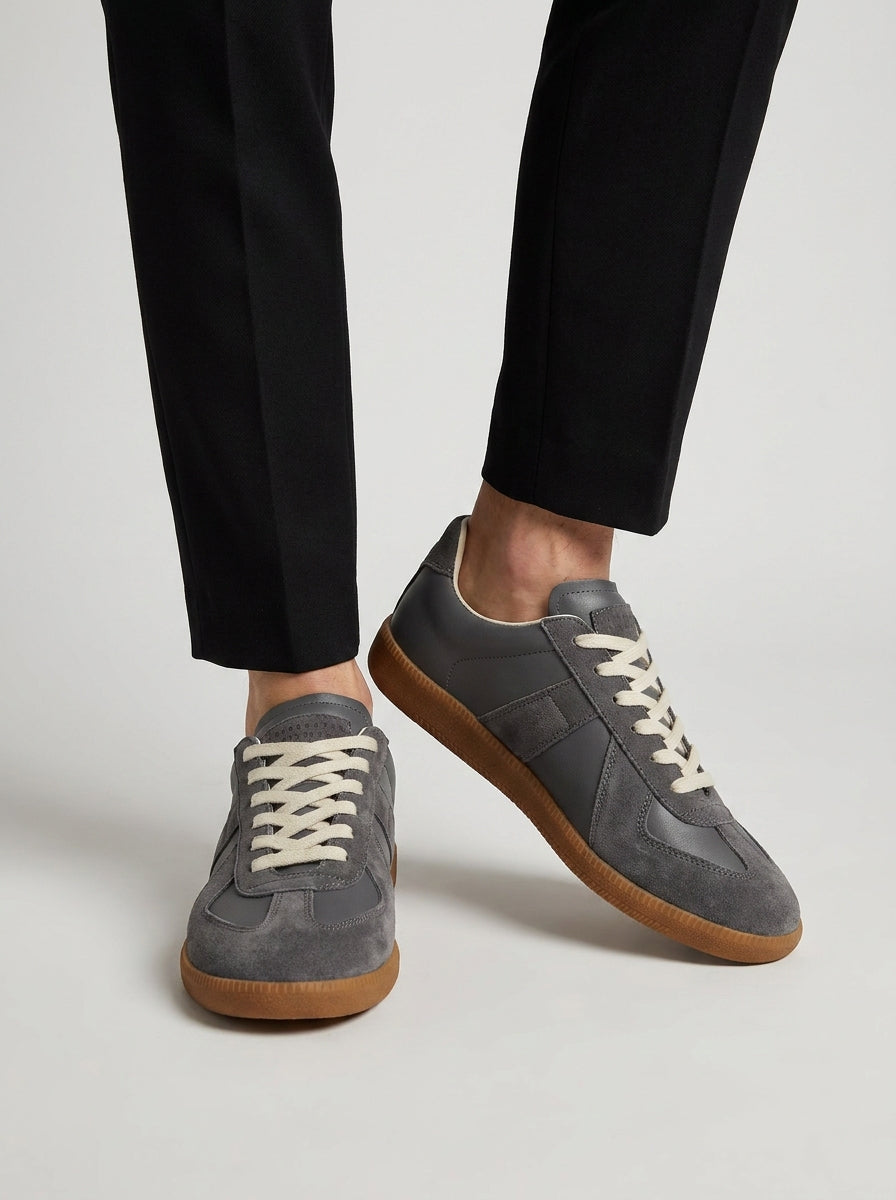 HUGO - sneakers rétro en suède et cuir pour homme
